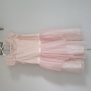 Cat and Jack pink lace sequin and tulle dress